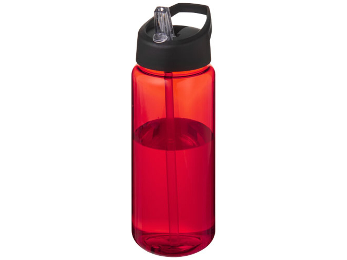 H2O Active® Octave Tritan™ 600 ml Sportflasche mit Ausgussdeckel, rot, schwarz bedrucken, Art.-Nr. 21044603