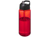 H2O Active® Octave Tritan™ 600 ml Sportflasche mit Ausgussdeckel, rot, schwarz bedrucken, Art.-Nr. 21044603