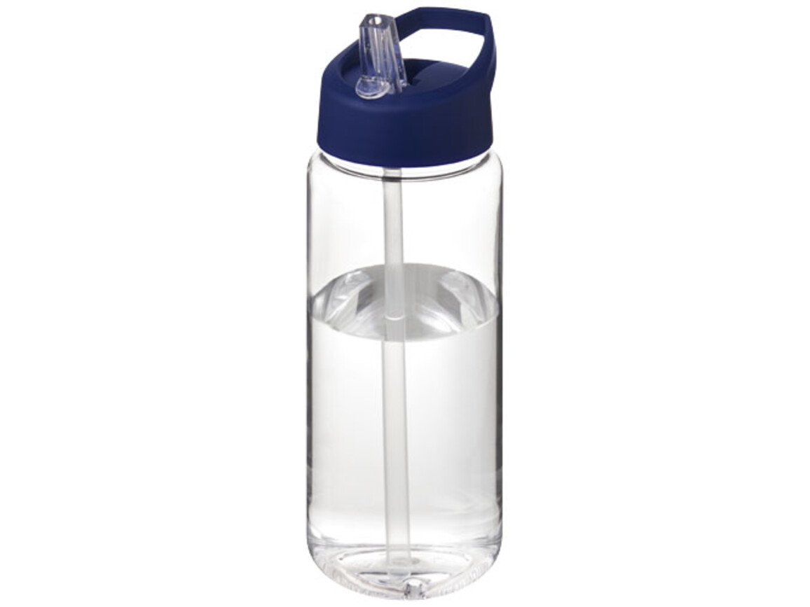 H2O Active® Octave Tritan™ 600 ml Sportflasche mit Ausgussdeckel, transparent klar, blau bedrucken, Art.-Nr. 21044609