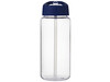 H2O Active® Octave Tritan™ 600 ml Sportflasche mit Ausgussdeckel, transparent klar, blau bedrucken, Art.-Nr. 21044609