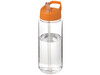 H2O Active® Octave Tritan™ 600 ml Sportflasche mit Ausgussdeckel, transparent klar, orange bedrucken, Art.-Nr. 21044611