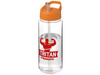 H2O Active® Octave Tritan™ 600 ml Sportflasche mit Ausgussdeckel, transparent klar, orange bedrucken, Art.-Nr. 21044611