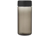 H2O Active® Octave Tritan™ 600-ml-Sportflasche mit Drehdeckel, kohle, schwarz bedrucken, Art.-Nr. 21044701