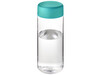 H2O Active® Octave Tritan™ 600-ml-Sportflasche mit Drehdeckel, transparent klar, aquablau bedrucken, Art.-Nr. 21044712