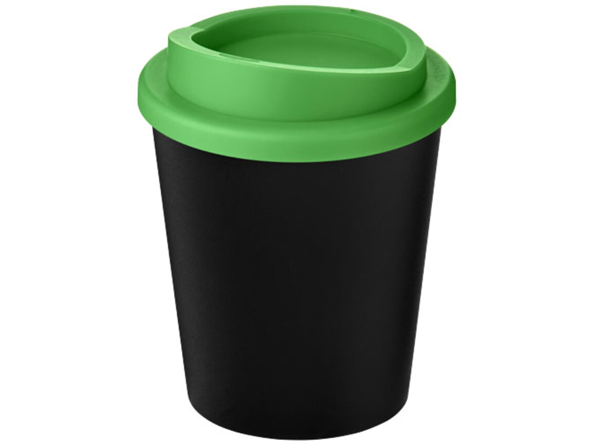 Americano® Espresso Eco 250 ml recycelter Isolierbecher, schwarz, grün bedrucken, Art.-Nr. 21045405