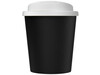 Americano® Espresso Eco 250 ml recycelter Isolierbecher mit auslaufsicherem Deckel, schwarz, weiss bedrucken, Art.-Nr. 21045500