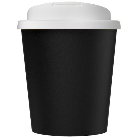 Americano® Espresso Eco 250 ml recycelter Isolierbecher mit auslaufsicherem Deckel, schwarz, weiss bedrucken, Art.-Nr. 21045500