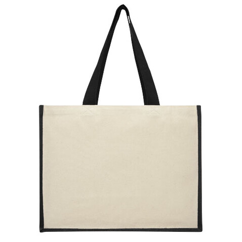 Varai 320 g/m Canvas und Jute Einkaufstasche 23L, schwarz bedrucken, Art.-Nr. 21070190 Varai 320 g/m Canvas und Jute Einkaufstasche 23L, schwarz bedrucken, Art.-Nr. 21070190
