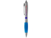 Nash Kugelschreiber silbern mit farbigem Griff, silber, aquablau bedrucken, Art.-Nr. 10707705