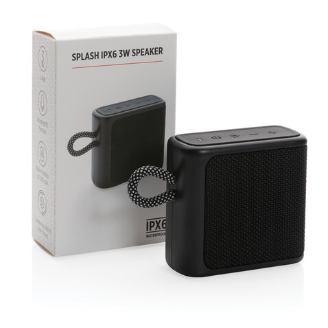 Splash IPX6 3W Lautsprecher schwarz bedrucken, Art.-Nr. P329.321 Splash IPX6 3W Lautsprecher schwarz bedrucken, Art.-Nr. P329.321