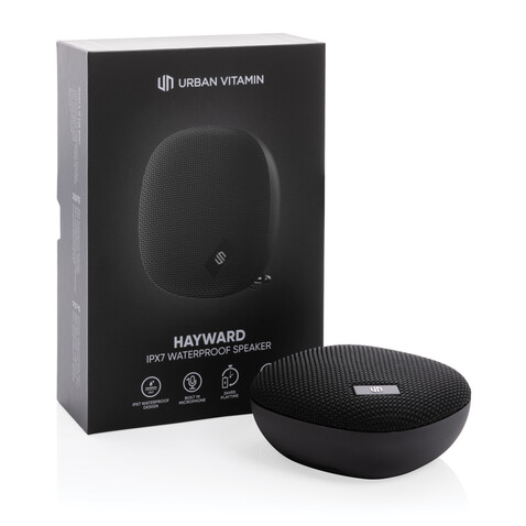 Urban Vitamin Hayward IPX7 Wireless Lautsprecher schwarz bedrucken, Art.-Nr. P329.911 Urban Vitamin Hayward IPX7 Wireless Lautsprecher schwarz bedrucken, Art.-Nr. P329.911
