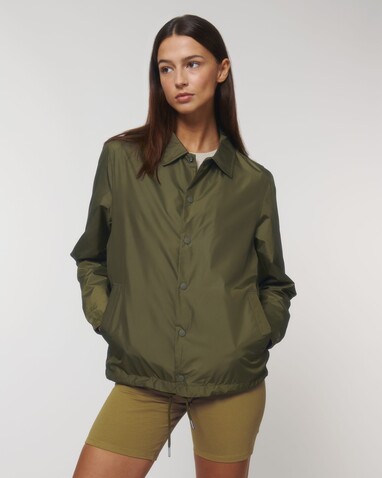 Coacher - Die Unisex-Coach-Jacke - British Khaki - XL bedrucken, Art.-Nr. STJU833C0081X Coacher - Die Unisex-Coach-Jacke - British Khaki - XL bedrucken, Art.-Nr. STJU833C0081X