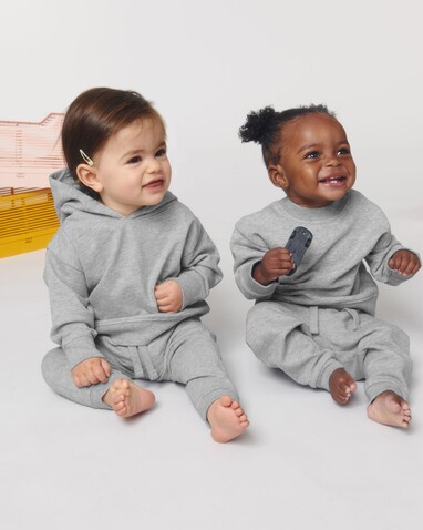 Baby Changer - Das Iconic Baby-Rundhals-Sweatshirt - Heather Grey - 18-24 m/86-92cm bedrucken, Art.-Nr. STSB920C250B4