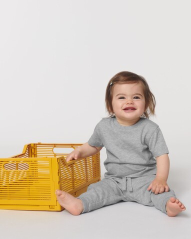 Baby Creator - Das Iconic Baby-T-Shirt - Heather Grey - 12-18 m/80-86cm bedrucken, Art.-Nr. STTB918C250B3