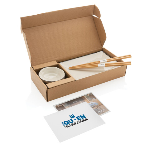 Ukiyo Sushi-Set für zwei weiß, schwarz bedrucken, Art.-Nr. P263.071
