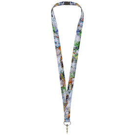 Addie Sublimation Lanyard mit Sicherheitsverschluss aus recyceltem PET Kunststoff, schwarz, weiss, 10mm bedrucken, Art.-Nr. 1PL0801C