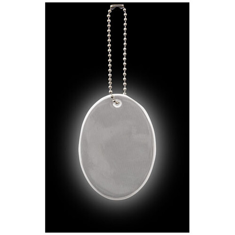 RFX™ H-12 Reflektierender, ovaler Anhänger, weiss bedrucken, Art.-Nr. 1PR01001