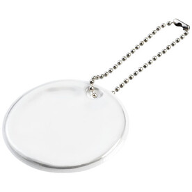 RFX™ H-16 Reflektierender, mittelgroßer, runder Anhänger, weiss bedrucken, Art.-Nr. 1PR02101