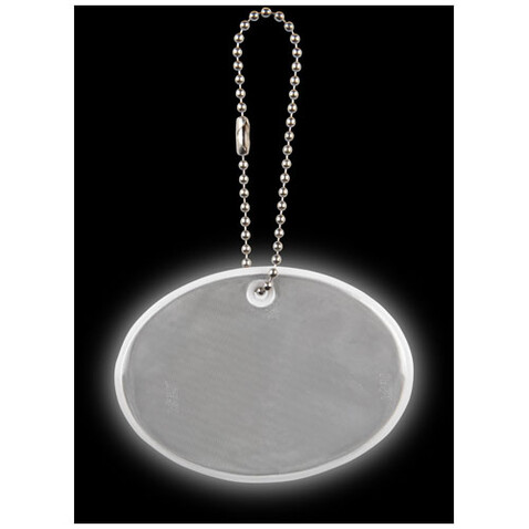 RFX™ H-12 Reflektierender, großer, runder Anhänger, weiss bedrucken, Art.-Nr. 1PR02201