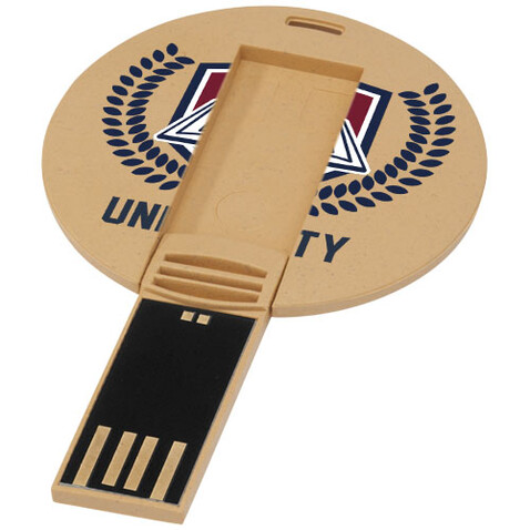 Runder ausklappbarer USB Stick, Kraftpapier, 1GB bedrucken, Art.-Nr. 1Z48606D Runder ausklappbarer USB Stick, Kraftpapier, 1GB bedrucken, Art.-Nr. 1Z48606D