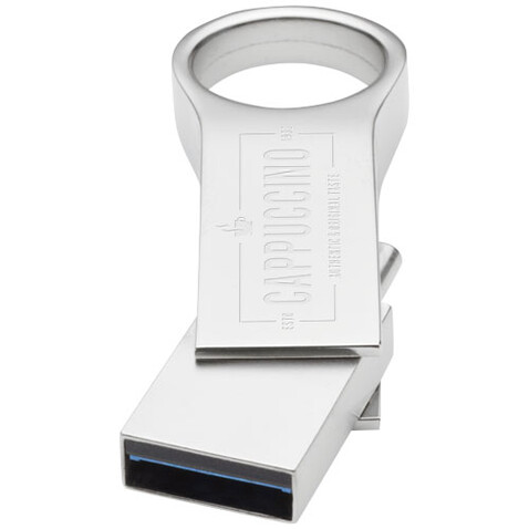 Typ C USB Stick 3.0 rund, groß, silber, 32GB bedrucken, Art.-Nr. 1Z49181L Typ C USB Stick 3.0 rund, groß, silber, 32GB bedrucken, Art.-Nr. 1Z49181L