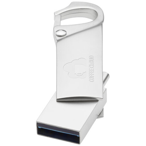 Typ C USB Stick 3.0 mit Karabiner, silber, 32GB bedrucken, Art.-Nr. 1Z49281L Typ C USB Stick 3.0 mit Karabiner, silber, 32GB bedrucken, Art.-Nr. 1Z49281L
