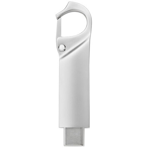Typ C USB Stick 3.0 mit Karabiner, silber, 32GB bedrucken, Art.-Nr. 1Z49281L Typ C USB Stick 3.0 mit Karabiner, silber, 32GB bedrucken, Art.-Nr. 1Z49281L