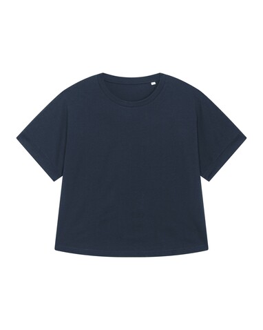 Stella Collider - Das Oversized Damen-T-Shirt mit gekrempelten Ärmeln - French Navy - L bedrucken, Art.-Nr. STTW089C7271L