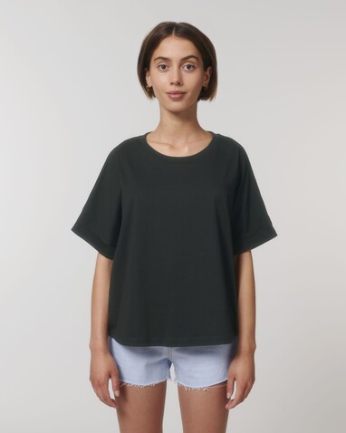 Stella Collider - Das Oversized Damen-T-Shirt mit gekrempelten Ärmeln - Black - XS bedrucken, Art.-Nr. STTW089C002XS Stella Collider - Das Oversized Damen-T-Shirt mit gekrempelten Ärmeln - Black - XS bedrucken, Art.-Nr. STTW089C002XS