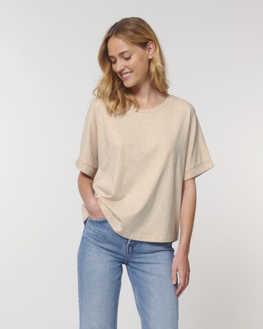 Stella Collider - Das Oversized Damen-T-Shirt mit gekrempelten Ärmeln - Heather Rainbow - XL bedrucken, Art.-Nr. STTW089C0841X