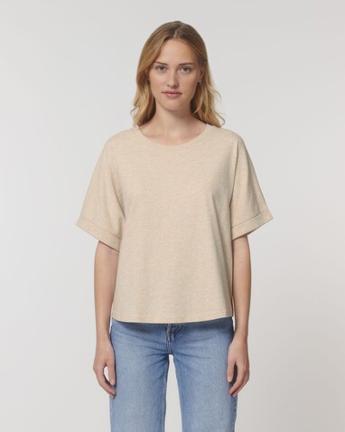 Stella Collider - Das Oversized Damen-T-Shirt mit gekrempelten Ärmeln - Heather Rainbow - XXL bedrucken, Art.-Nr. STTW089C0842X