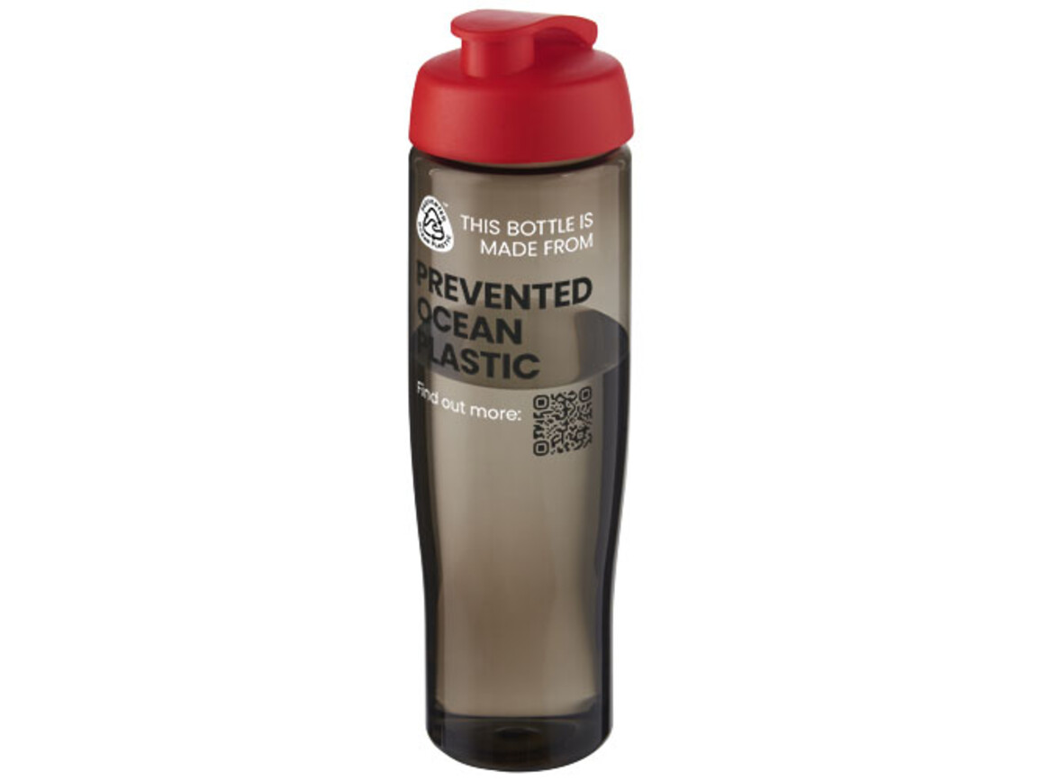 H2O Active® Eco Tempo 700 ml Sportflasche mit Klappdeckel, rot, kohle bedrucken, Art.-Nr. 21044821