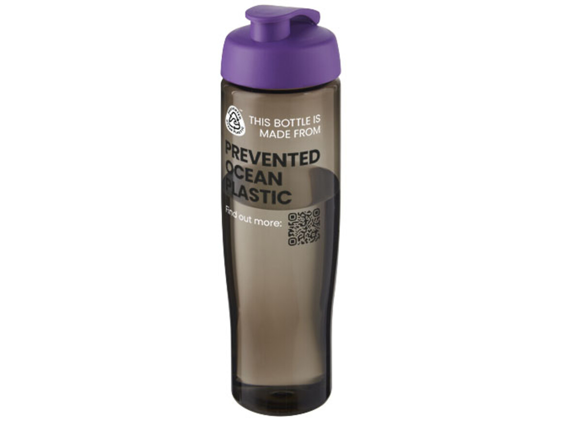 H2O Active® Eco Tempo 700 ml Sportflasche mit Klappdeckel, lila, kohle bedrucken, Art.-Nr. 21044837
