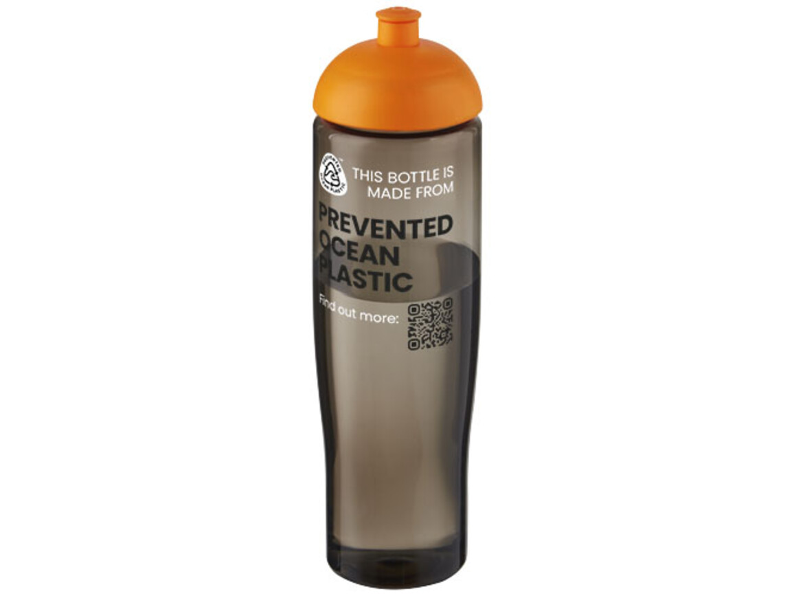 H2O Active® Eco Tempo 700 ml Sportflasche mit Stülpdeckel, orange, kohle bedrucken, Art.-Nr. 21045131