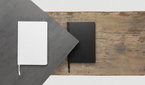 A5 Impact Steinpaper Hardcover Notizbuch schwarz bedrucken, Art.-Nr. P774.351 A5 Impact Steinpaper Hardcover Notizbuch schwarz bedrucken, Art.-Nr. P774.351