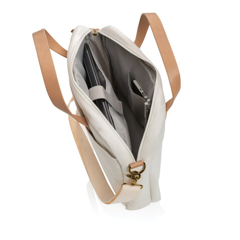 Impact AWARE™ 16 oz. rCanvas Laptop-Tasche off white bedrucken, Art.-Nr. P760.230 Impact AWARE™ 16 oz. rCanvas Laptop-Tasche off white bedrucken, Art.-Nr. P760.230