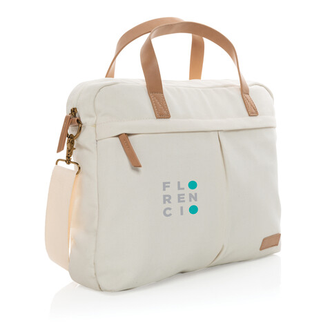 Impact AWARE™ 16 oz. rCanvas Laptop-Tasche off white bedrucken, Art.-Nr. P760.230 Impact AWARE™ 16 oz. rCanvas Laptop-Tasche off white bedrucken, Art.-Nr. P760.230
