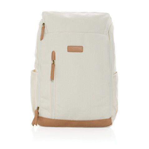 Impact AWARE™ 16 oz. r recyceltem canvas 15" Laptop-Rucksack off white bedrucken, Art.-Nr. P760.240