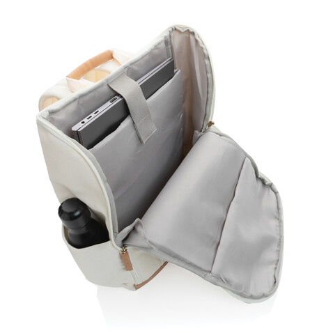 Impact AWARE™ 16 oz. r recyceltem canvas 15" Laptop-Rucksack off white bedrucken, Art.-Nr. P760.240