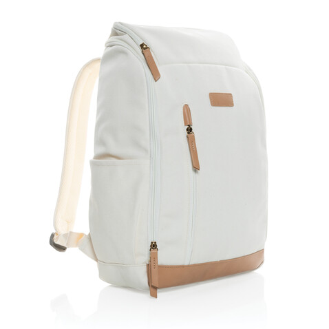 Impact AWARE™ 16 oz. r recyceltem canvas 15" Laptop-Rucksack off white bedrucken, Art.-Nr. P760.240