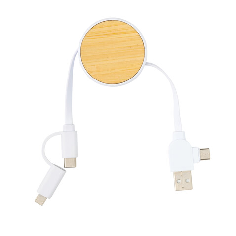 Ontario ausziehb. 6-in-1 Kabel aus RCS recyceltem Kunststoff weiß bedrucken, Art.-Nr. P302.373 Ontario ausziehb. 6-in-1 Kabel aus RCS recyceltem Kunststoff weiß bedrucken, Art.-Nr. P302.373