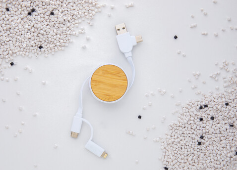 Ontario ausziehb. 6-in-1 Kabel aus RCS recyceltem Kunststoff weiß bedrucken, Art.-Nr. P302.373 Ontario ausziehb. 6-in-1 Kabel aus RCS recyceltem Kunststoff weiß bedrucken, Art.-Nr. P302.373