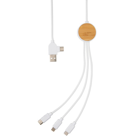 Ontario 6-in-1 Kabel aus RCS recyceltem Kunststoff weiß bedrucken, Art.-Nr. P302.463 Ontario 6-in-1 Kabel aus RCS recyceltem Kunststoff weiß bedrucken, Art.-Nr. P302.463