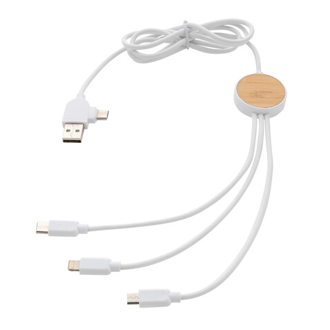 Ontario 6-in-1 Kabel aus RCS recyceltem Kunststoff weiß bedrucken, Art.-Nr. P302.463 Ontario 6-in-1 Kabel aus RCS recyceltem Kunststoff weiß bedrucken, Art.-Nr. P302.463