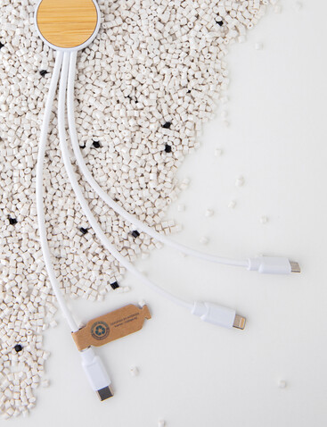Ontario 6-in-1 Kabel aus RCS recyceltem Kunststoff weiß bedrucken, Art.-Nr. P302.463 Ontario 6-in-1 Kabel aus RCS recyceltem Kunststoff weiß bedrucken, Art.-Nr. P302.463