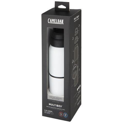 CamelBak® MultiBev 500 ml vakuumisolierte Edelstahlflasche und 350 ml Becher, weiss bedrucken, Art.-Nr. 10071601