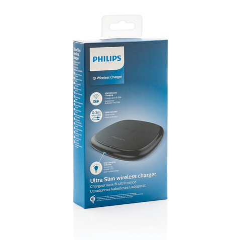 Philips 10W Qi Wireless-Charger schwarz bedrucken, Art.-Nr. P308.741 Philips 10W Qi Wireless-Charger schwarz bedrucken, Art.-Nr. P308.741