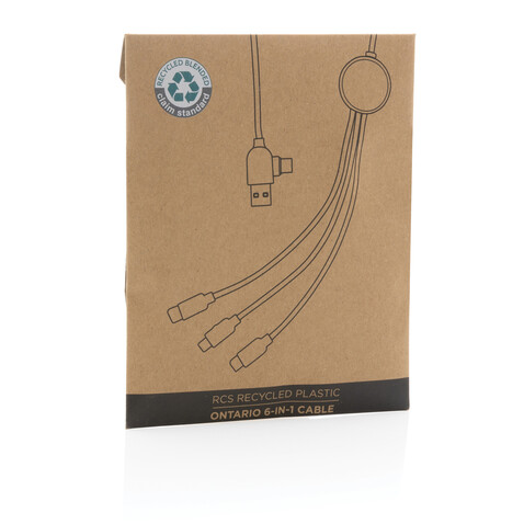 Ontario 6-in-1 Kabel aus RCS recyceltem Kunststoff weiß bedrucken, Art.-Nr. P302.463 Ontario 6-in-1 Kabel aus RCS recyceltem Kunststoff weiß bedrucken, Art.-Nr. P302.463