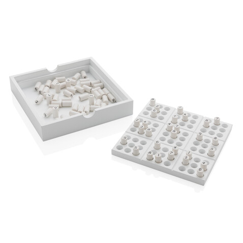 Holz-Sudoku-Spiel weiß bedrucken, Art.-Nr. P940.103