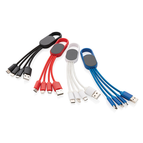 4-in-1 Kabel mit Karabiner-Clip schwarz bedrucken, Art.-Nr. P302.071 4-in-1 Kabel mit Karabiner-Clip schwarz bedrucken, Art.-Nr. P302.071